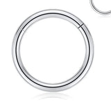 Titanium 1 Piece 8MM Hinged Septum Clicker Piercing Nose Ring Nostril