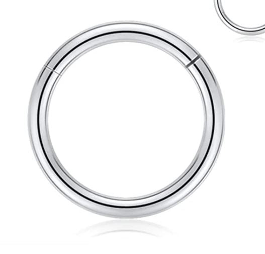 Titanium 1 Piece 8MM Hinged Septum Clicker Piercing Nose Ring Nostril