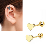 Piercing 2 Pieces Cartilage Heart Helix Stud Ear Piercing Plug Steel Earring – Helix Tragus Daith Conch Body Piercing Jewelry Pakistan | Hanaya Store