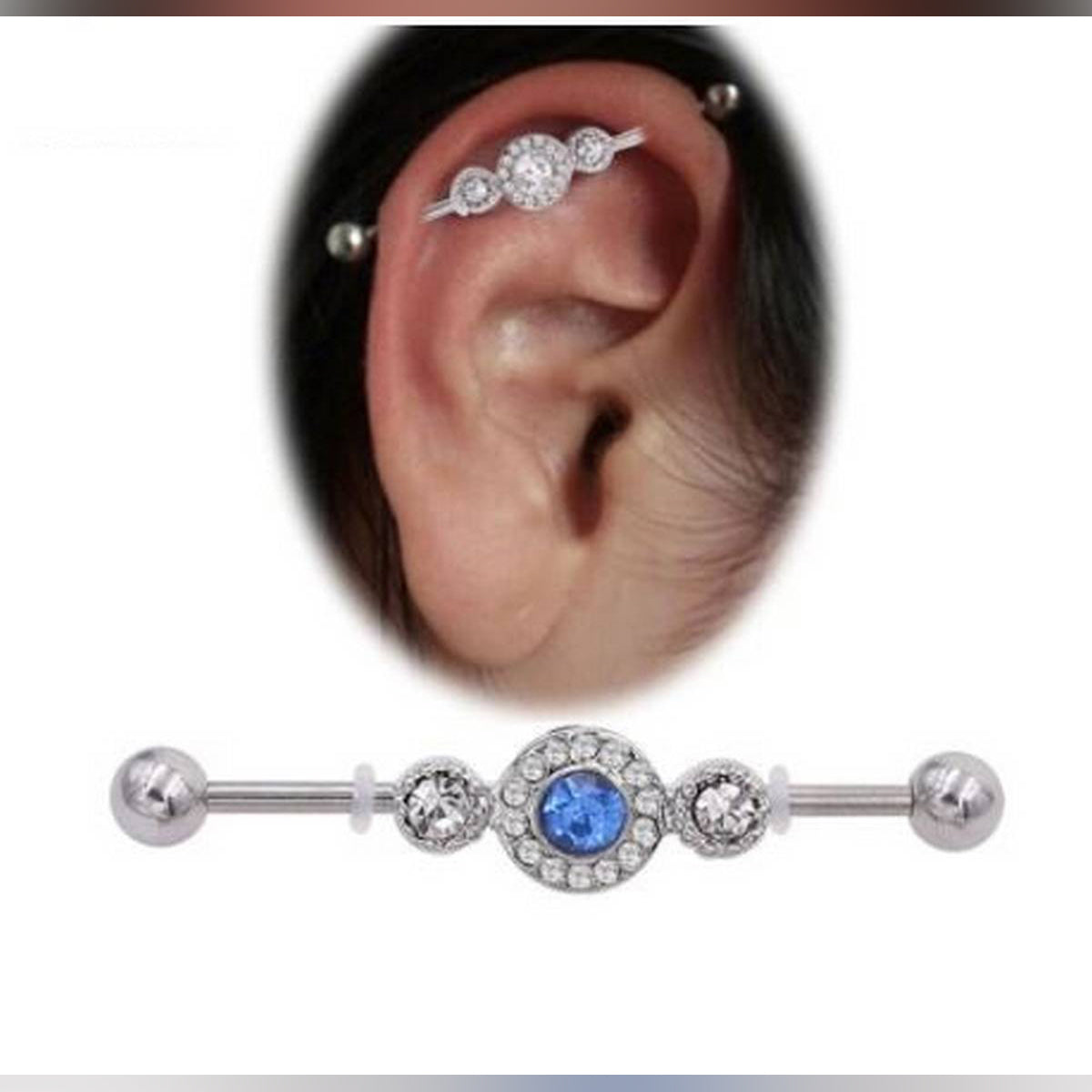 Steel 38mm Ear Plug 14G Piercing Industrial Cartilage Ear Jewelry Fashion Accessories – Earrings Online in Pakistan | Hanaya