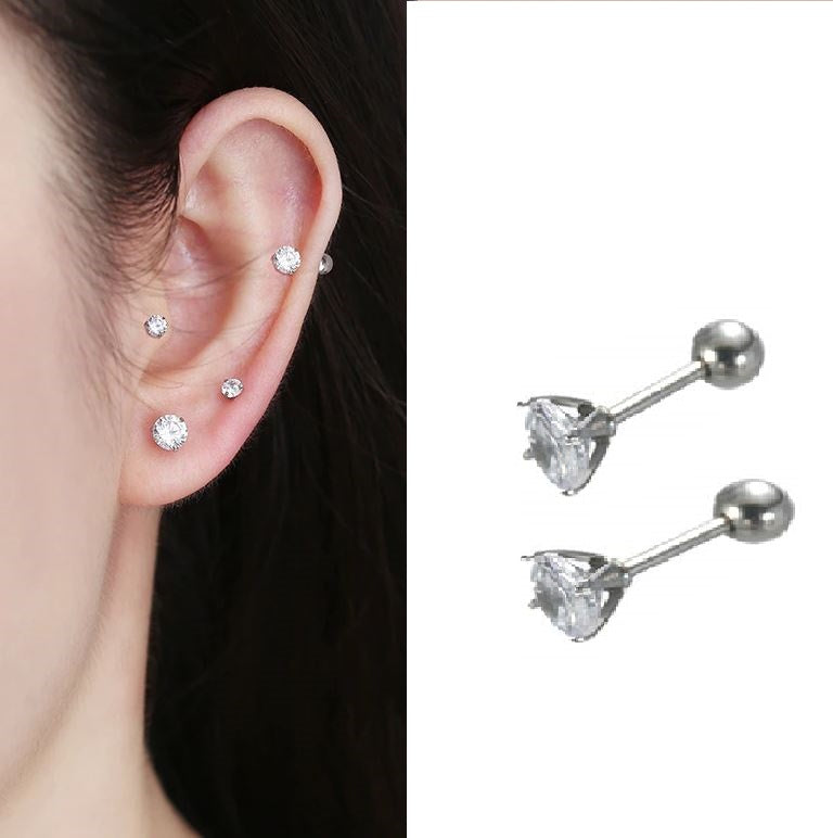 2 Pieces Cartilage 5mm Helix 1.2mm (16G) Stud Tragus Piercing Earring – Accessories Online in Pakistan | Hanaya