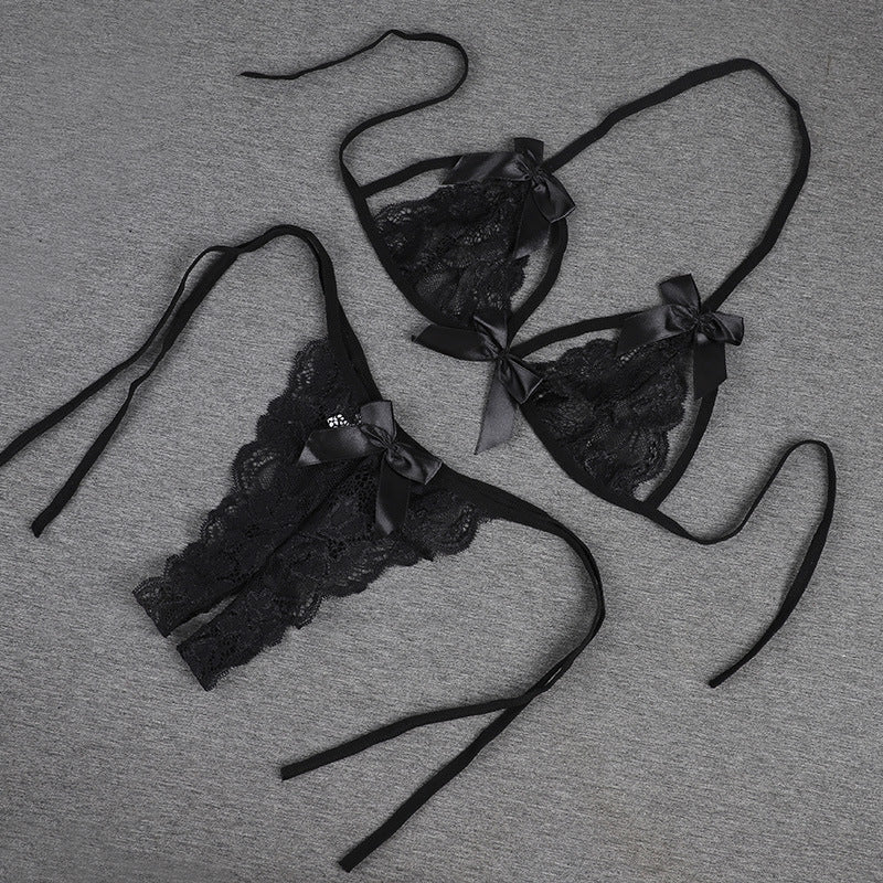 One Size (Fits:40-65 KGS) Bra Set Lingerie Set Women Trendy Underwear Bikini Three-point Set (weight:40-65 KGS) – Image 3 of 3