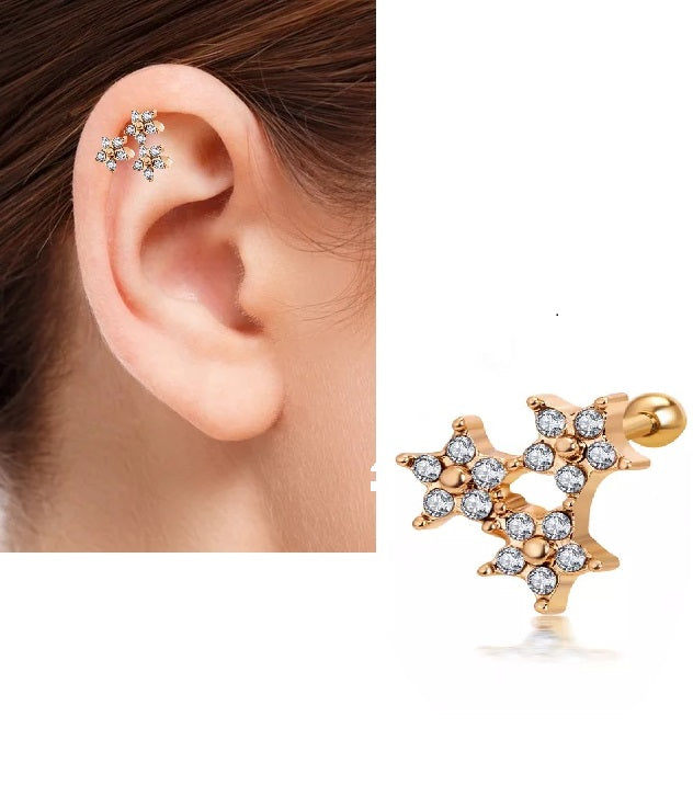 Piercing LOBE 1 ROOK Piece DAITH Cartilage Helix Stud Ear ORBITAL SNUG TRAGUS Piercing Plug Steel Earring HELIX – Earrings...