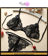 One Size (Fits:40-65 KGS) Lace-up Lingerie Set Bra Set Women Underwear Bikini Three-point Set (weight:40-65 KGS) – Accesso...