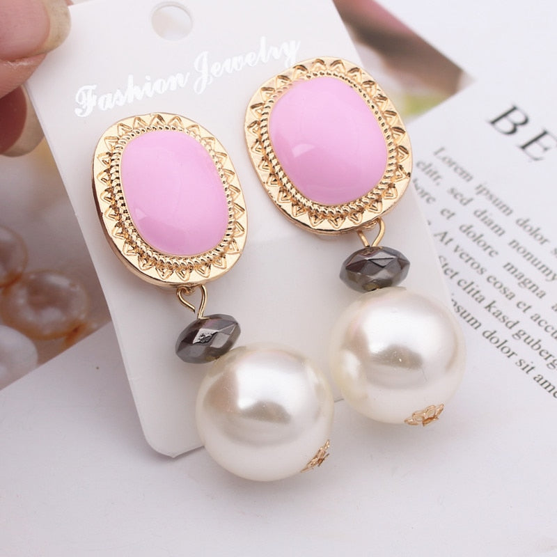 Trendy Classy Elegant Big Pearl Drop Earrings for Girls – Earrings Online in Pakistan | Hanaya