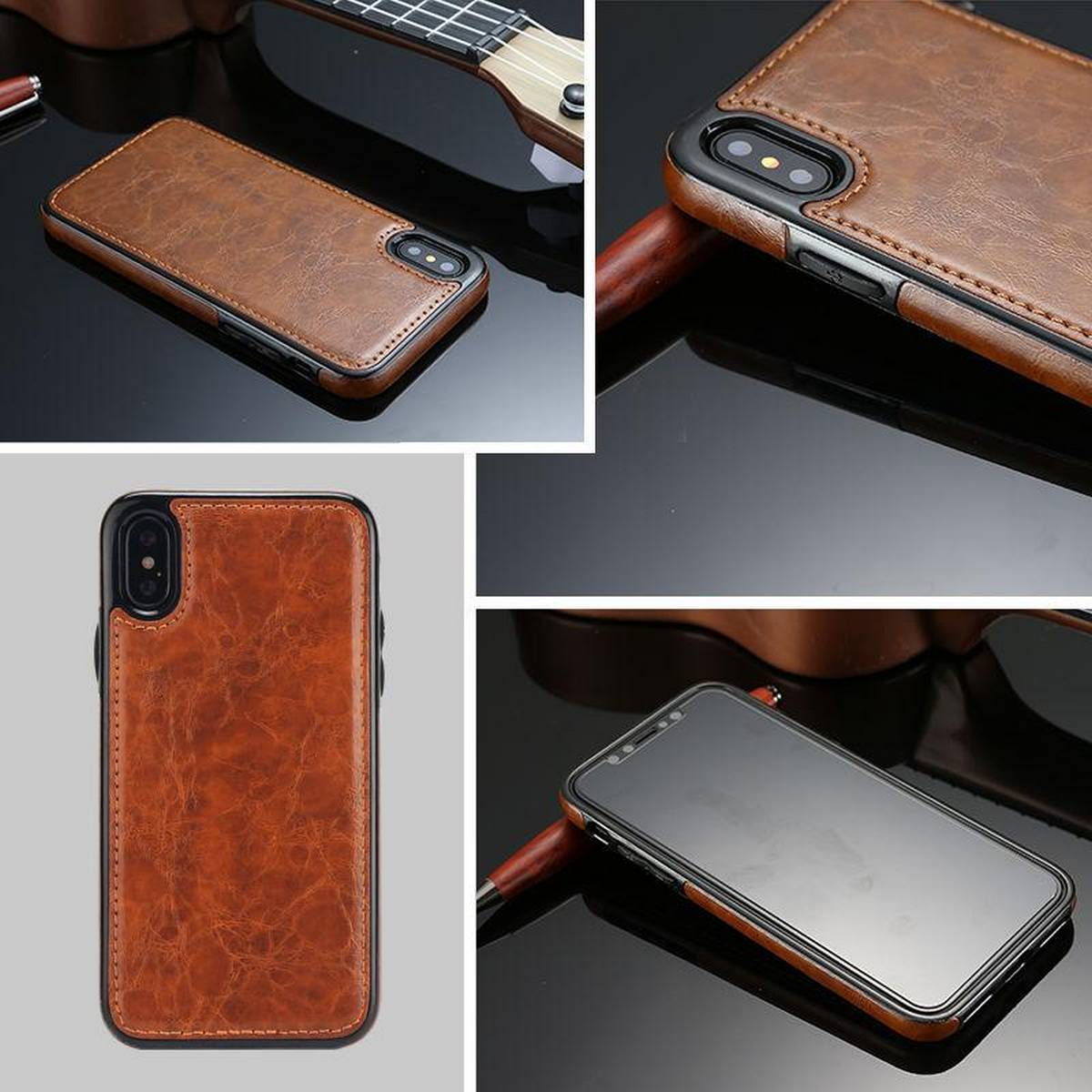 Trendy 3D Leather Faux Case Compatible for APPLE IPHONE X/XS – Accessories Online in Pakistan | Hanaya