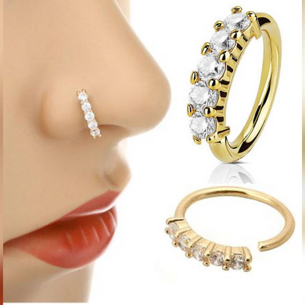 Piercing 10MM Nose Ring Nostril Body Jewelry – 1 PIECE – Nose Jewelry Online in Pakistan | Hanaya