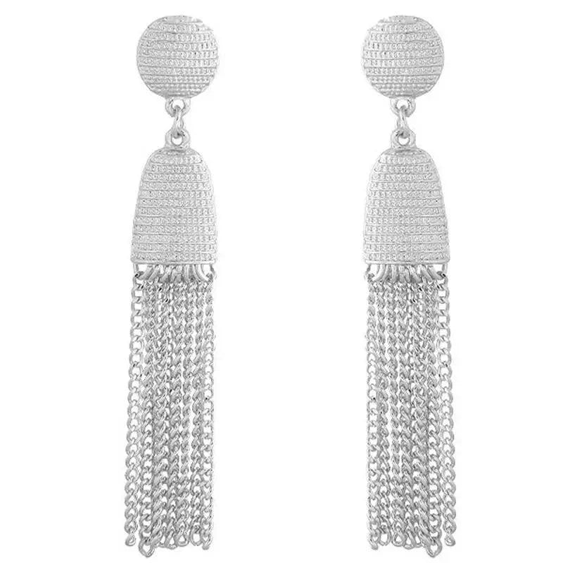 Elegant Gemetric Tassel Trendy Classy Royal Earring – Close Up – Earrings | Hanaya Pakistan