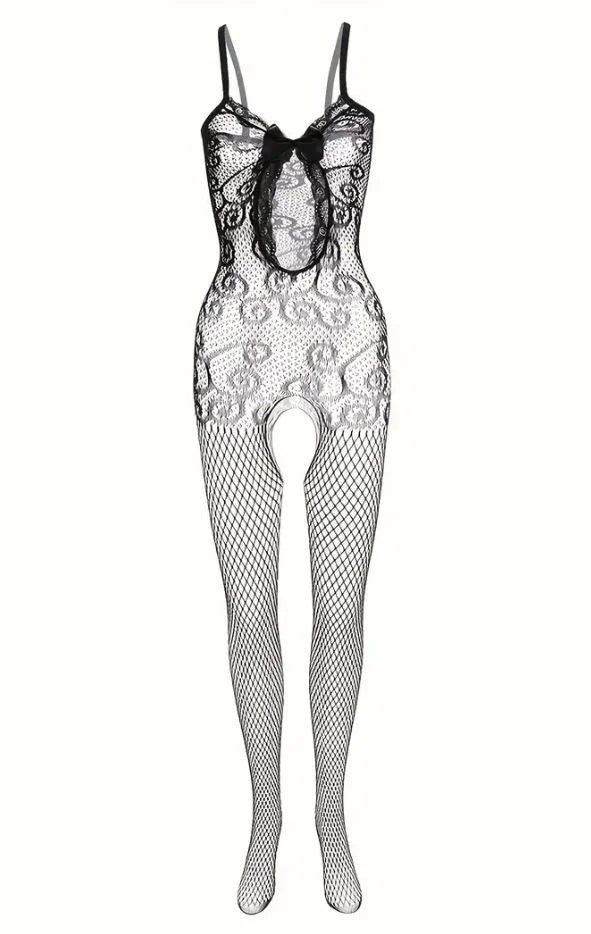 Women Breathable Trendy Full Body Mesh Fishnet Lace Body Stockings