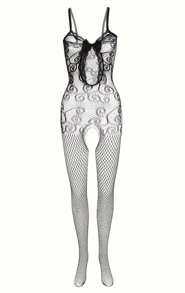 Women Breathable Trendy Full Body Mesh Fishnet Lace Body Stockings