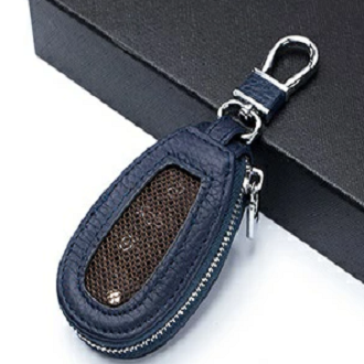 Car Key Holder Leather Vehicle Universal Remote Key FOB Smart Key Protector Keychain Case – Image 3 of 6