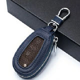 Car Key Holder Leather Vehicle Universal Remote Key FOB Smart Key Protector Keychain Case – Image 3 of 6