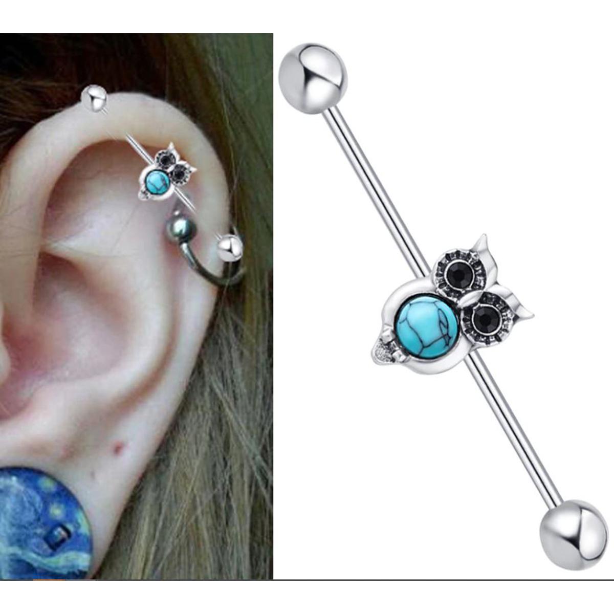 Steel 38mm Ear Plug 14G Industrial Cartilage Piercing Jewelry – Earrings Online in Pakistan | Hanaya