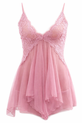 Women Night Lace Pink Sleepwear Nightwear Lingerie women lingerie set – Accessories Online in Pakistan | Hanaya
