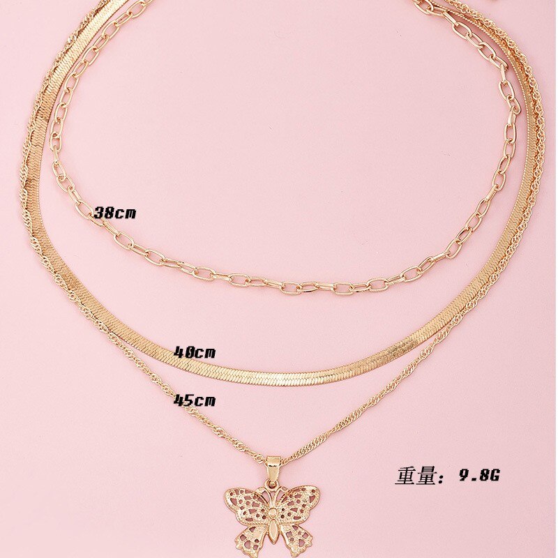 Trendy Classy Multi Layered Necklace For Girls – Pendant Haar Gala Ka Zever Fashion Necklace Pakistan | Hanaya Store