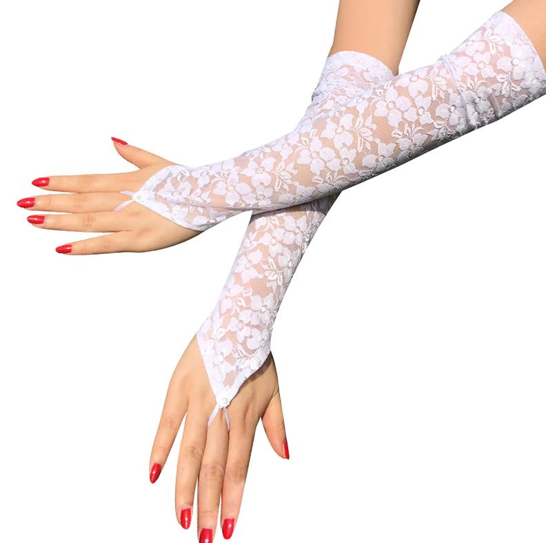 Long Fashionable Fingerless Gloves for Women Formal Hijab Friendly Accessories – Image 3 of 3