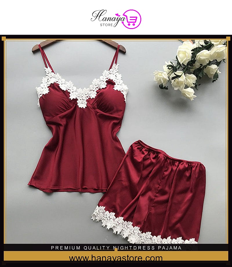 Premium Quality Nightdress Pajama Pajamas Set Stretch Mini Dress Sleepwear Lingerie Nightgown – Buy lingerie & loungewear online in Pakistan