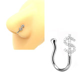 Non Piercing Clip On Fake Nose Ring Thin Simple Elegant Nostril Body Jewelry – Close Up – Nose Jewelry | Hanaya Pakistan