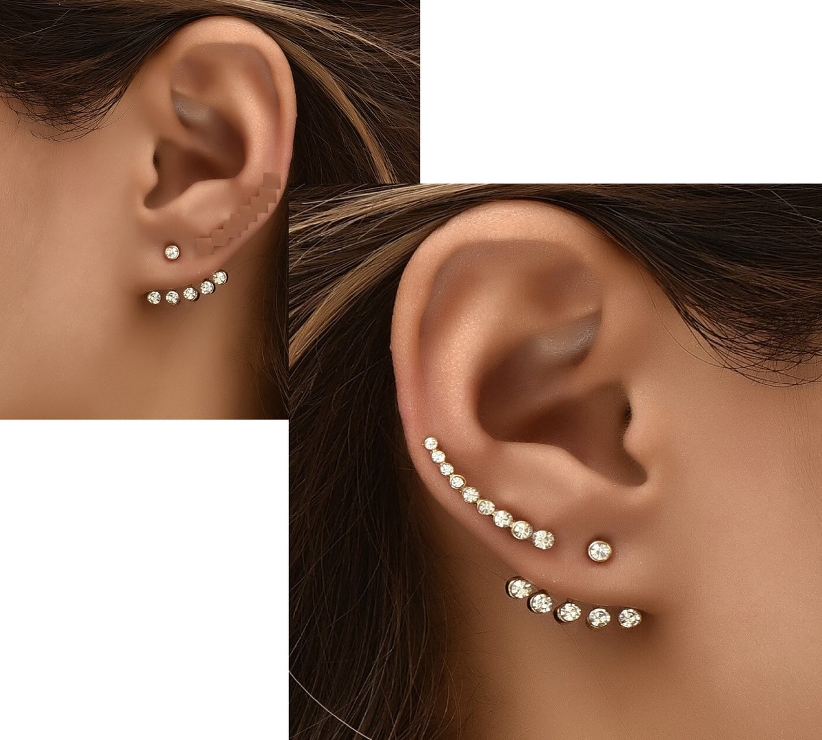 Pair of Hanging Front and Back High Quality Korean Stylish Earring Set – Earrings Online in Pakistan | Hanaya