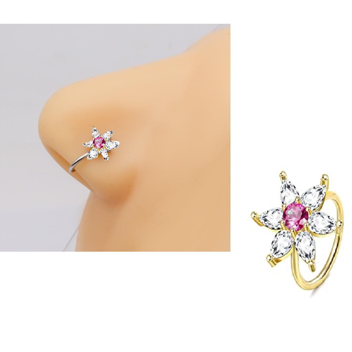 Piercing Thin Nose Ring 8mm Nostril Body Jewelry 1pc – Buy nose jewelry online in Pakistan