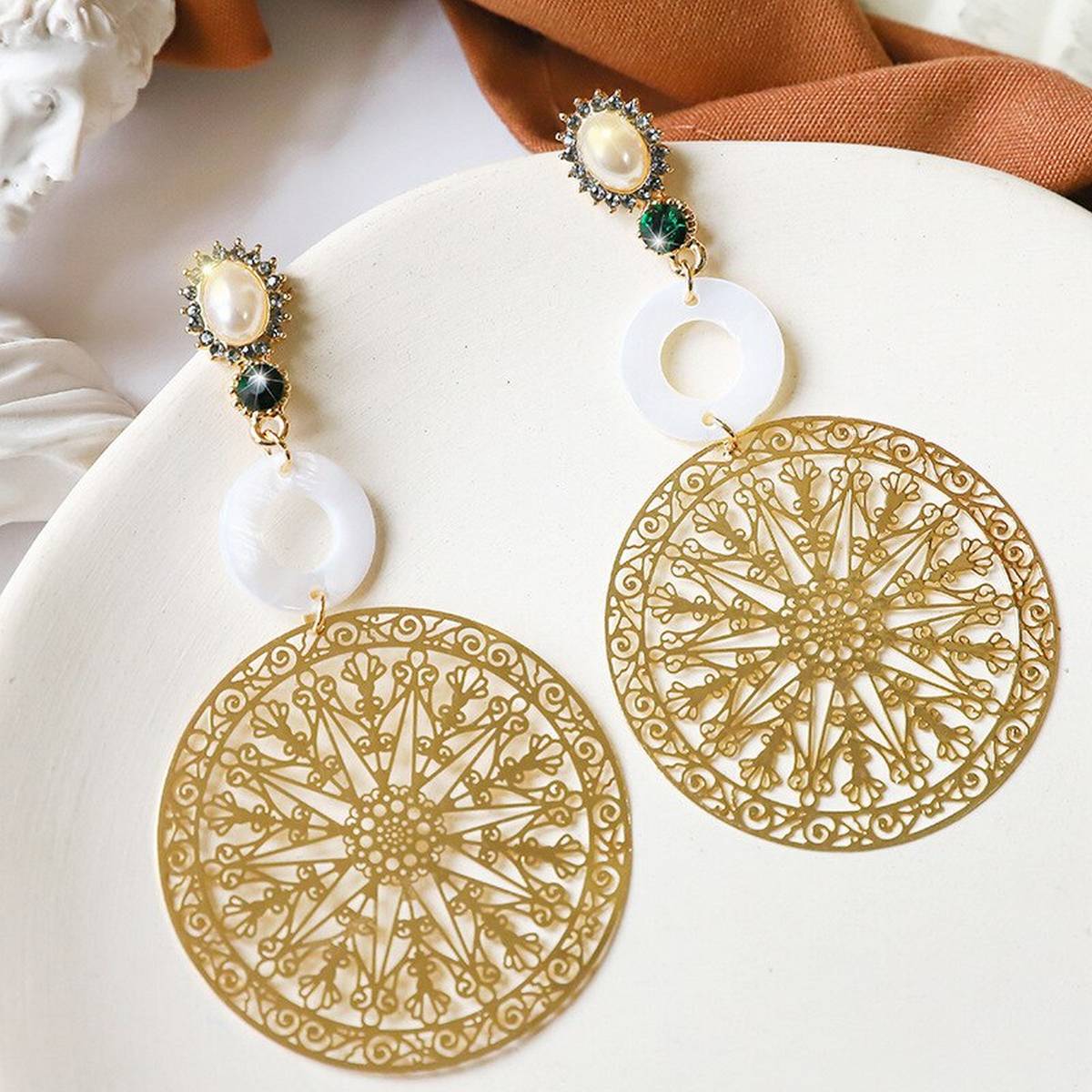 High Quality Laser Cutting Tassel Party Wedding Trendy Earring – Earrings Online in Pakistan | Hanaya