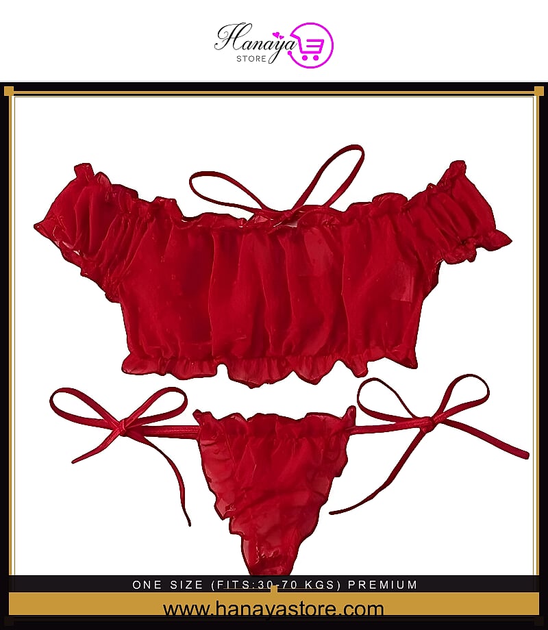 One Size (Fits:30-70 KGS) Premium Sleepwear Bridal Wear Bra set Lingerie Set Women Underwear Bikini Three-point Set (weight:30-70 KGS)