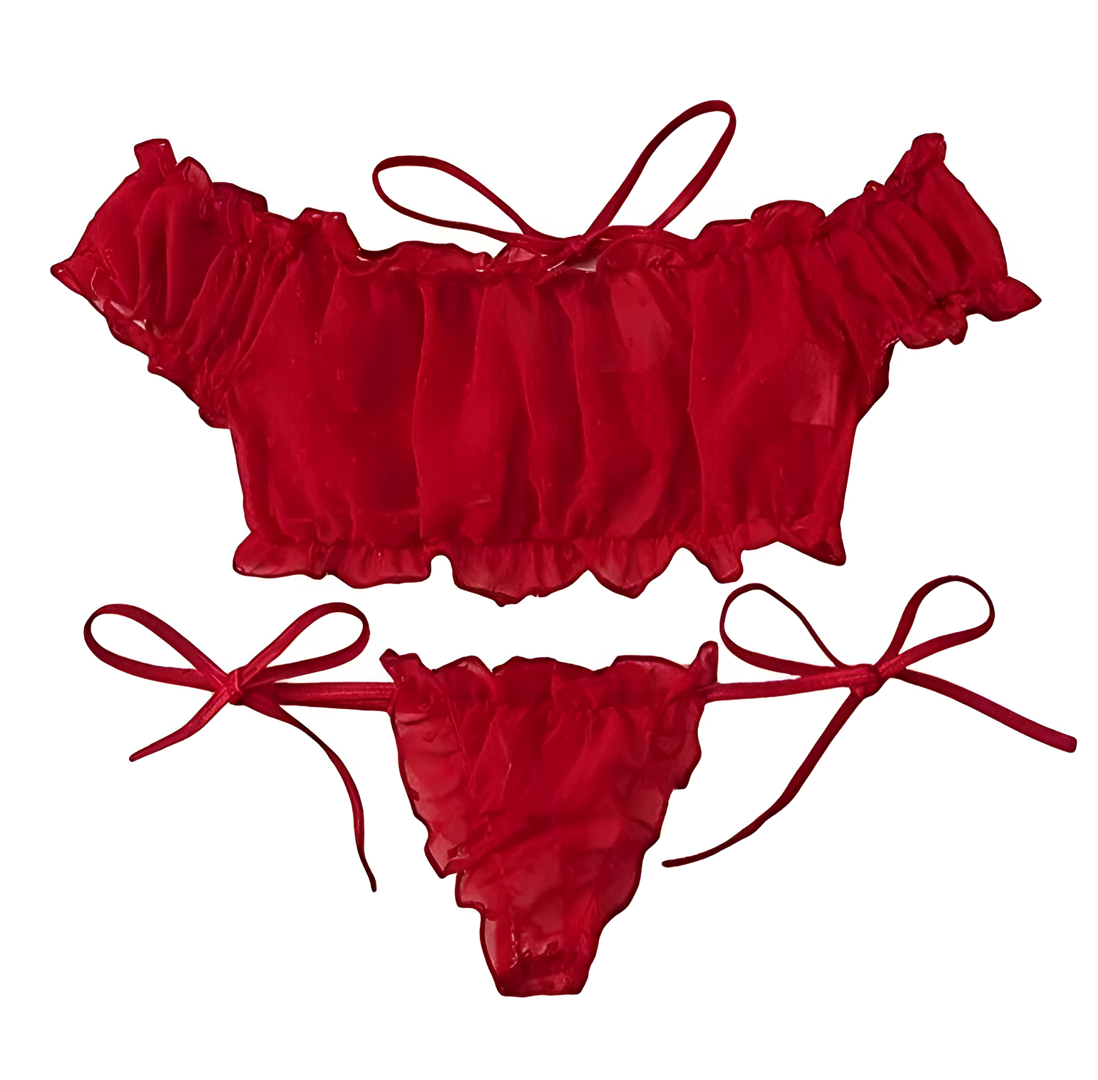 One Size (Fits:30-70 KGS) Premium Sleepwear Bridal Wear Bra set Lingerie Set Women Underwear Bikini Three-point Set (weight:30-70 KGS)
