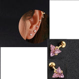 2-Piece Stainless Steel Triangle Ear Plug – Piercing Barbell Cartilage Jewelry – Earrings Online in Pakistan | Hanaya
