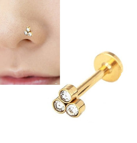 Thin Nostril Nose Ring 1pc Crystal Piercing Body Jewelry – Nath Naak Ki Bali Nose Pin Body Jewelry Pakistan | Hanaya Store