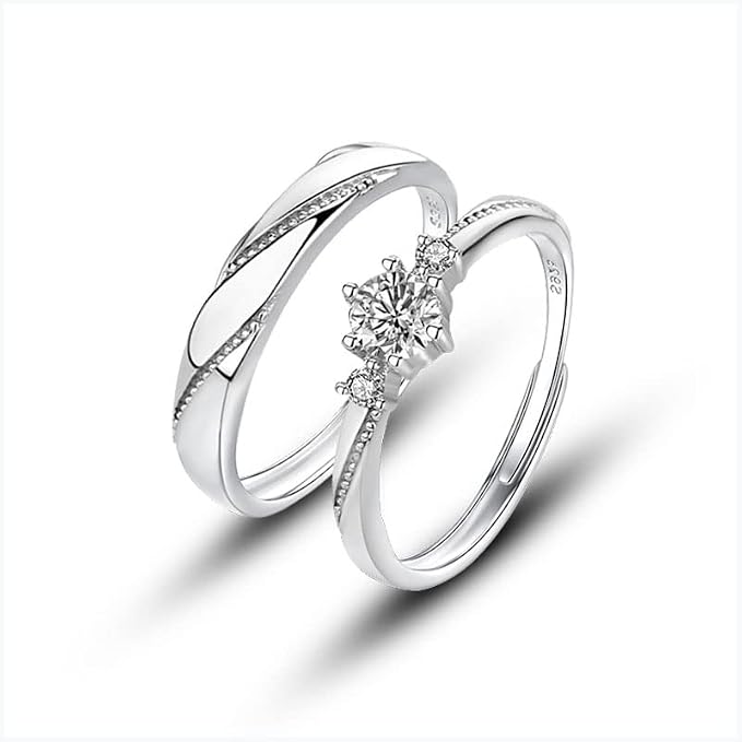 2 pieces Premium Quality Couple Rings Adjustable for Women & Men Forever love Wedding & Fashion Jewelry Gifts Love rings
