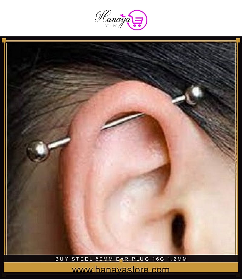 Buy Steel 50mm Ear Plug 16G 1.2mm Barbell Piercing Industrial Cartilage Ear Jewelry Online – Earrings Online in Pakistan |...