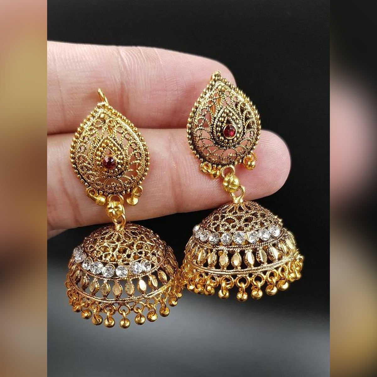 Antique Classy Traditional Vintage Jhumki Earring Tassel Earring – Earrings Online in Pakistan | Hanaya
