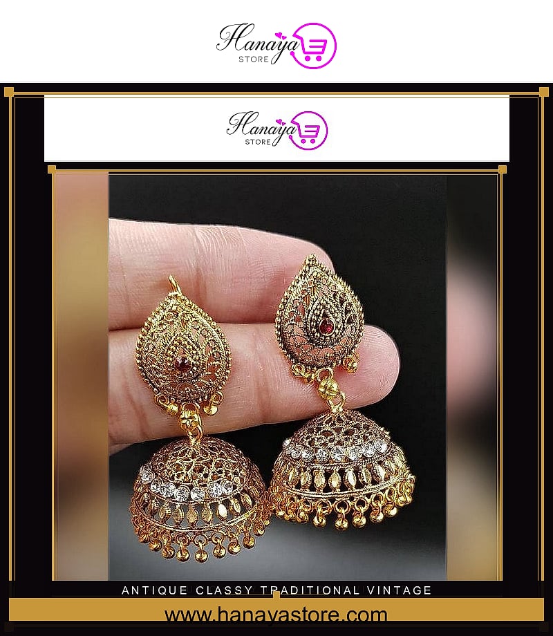 Antique Classy Traditional Vintage Jhumki Earring Tassel Earring – Earrings Online in Pakistan | Hanaya