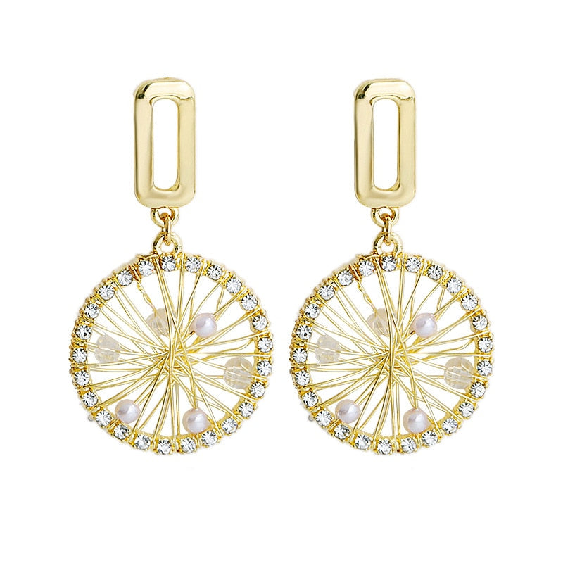 High Quality Shinny Crystal Round Classy Trendy Earring – Earrings Online in Pakistan | Hanaya