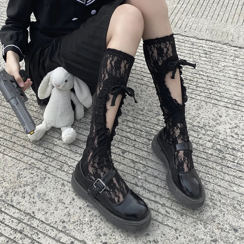 Women Women Lace Socks Tights Lace Full Socks Female Lolita Cute College Style – Buy socks online in Pakistan