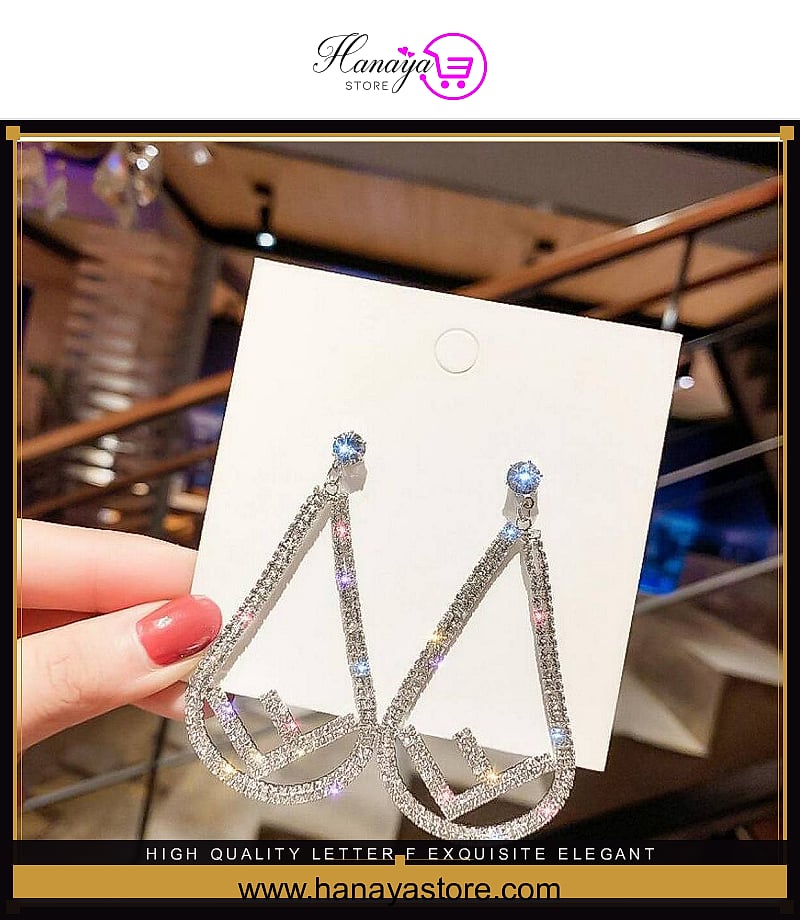 High Quality Letter F Exquisite Elegant Stylish Earring – Earrings Online in Pakistan | Hanaya
