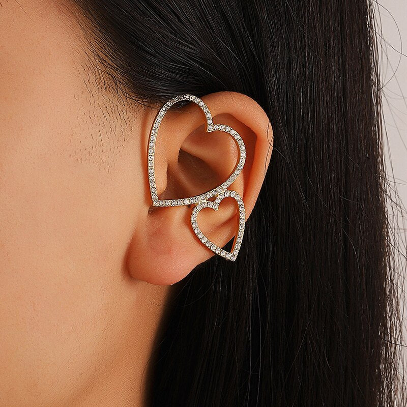 Pair of High Quality Korean Style Ear Cuff Style Elegant Stylish Earring Trendy Minimalist Look – Close Up – Earrings | Ha...