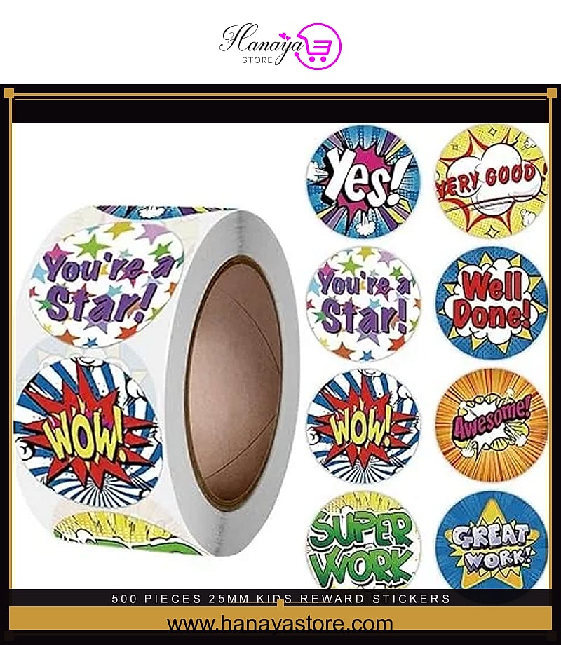 500 Pieces 25mm KIDS REWARD STICKERS Motivational Stickers For School Teacher Kids Student Stationery Stickers Kids – Stic...