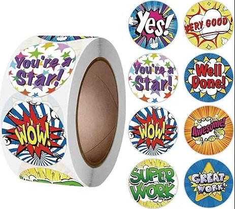 500 Pieces 25mm KIDS REWARD STICKERS Motivational Stickers For School Teacher Kids Student Stationery Stickers Kids – Stic...