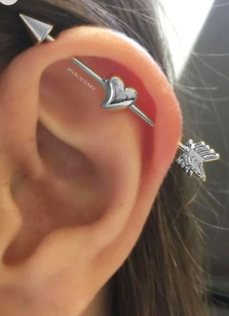 Steel 38mm Ear Plug 14G Piercing Industrial Cartilage Ear Jewelry Trendy Earrings – Close Up – Earrings | Hanaya Pakistan