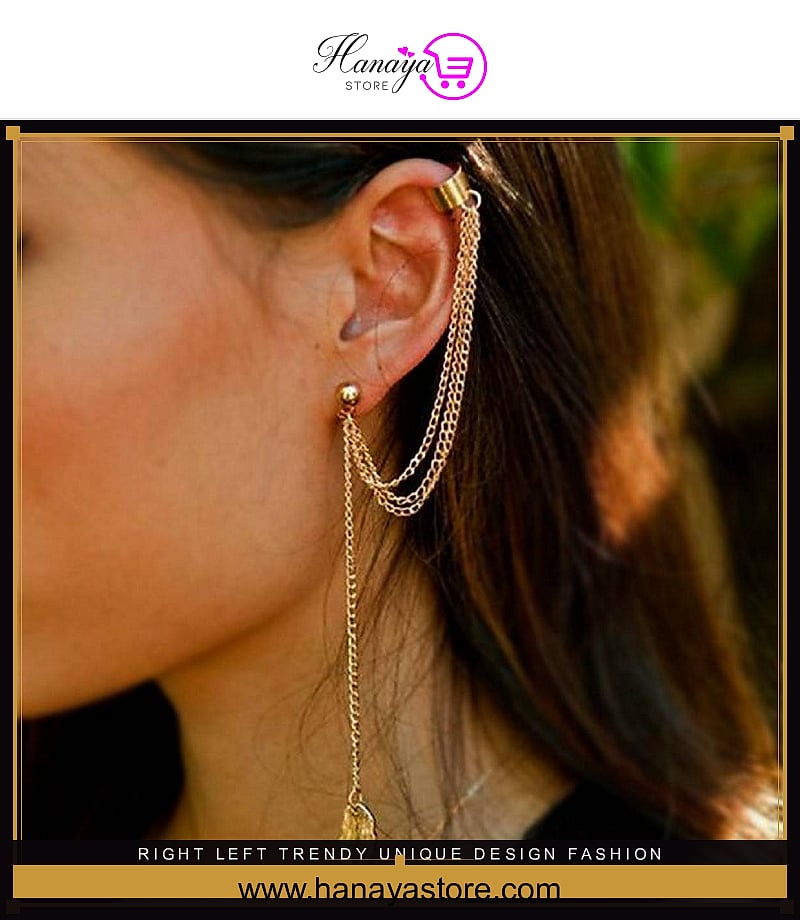 Right & Left Trendy Unique Design Fashion Vintage Golden Ear Loves – Earrings Online in Pakistan | Hanaya