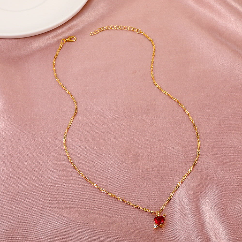 Trendy Classy Fully Crystal Love Heart Necklace For Girls – View 5 – Accessories | Hanaya Pakistan