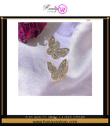 High Quality Small 1.4 Inch Zircon Plated Butterfly Earrings for Girls – Earrings Online in Pakistan | Hanaya