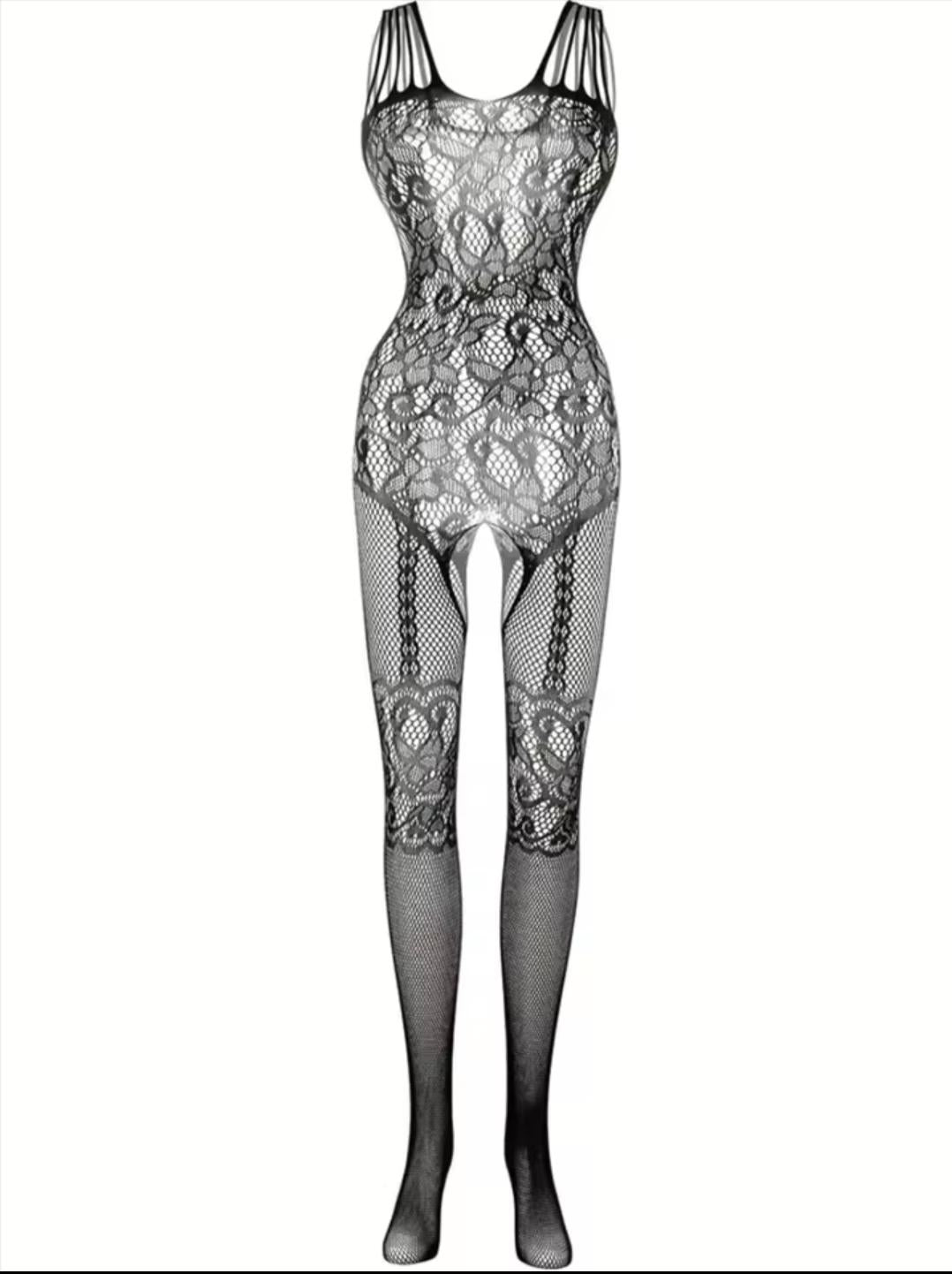 Women Breathable Trendy Full Body Mesh Fishnet Lace Body Stockings