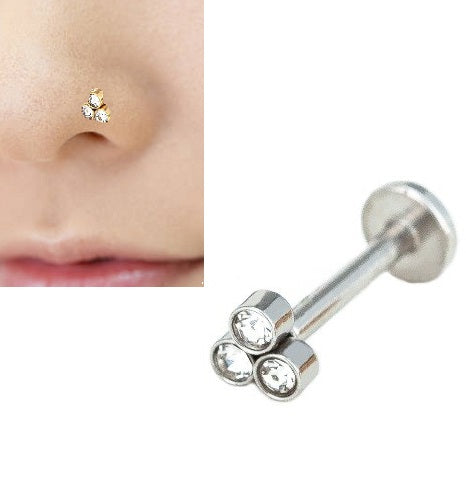 Thin Nostril Nose Ring 1pc Crystal Piercing Body Jewelry – Nath Naak Ki Bali Nose Pin Body Jewelry Pakistan | Hanaya Store