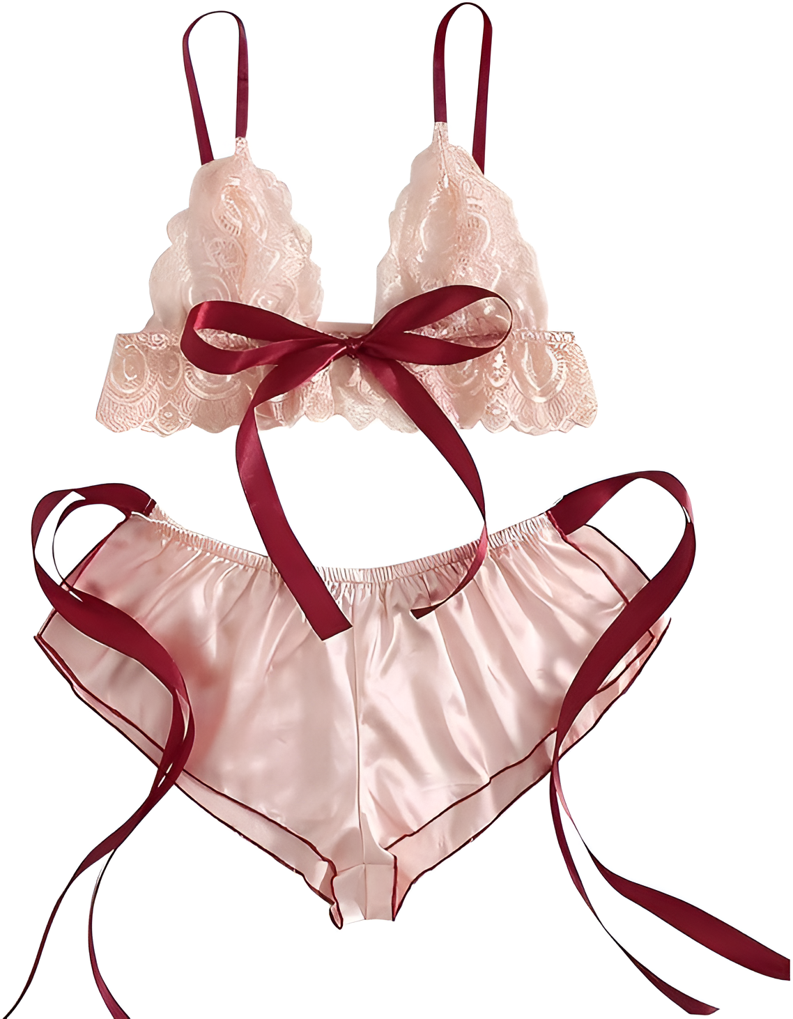 One Size (Fits:30-70 KGS) Premium Sleepwear Bridal Wear Bra Set Lingerie Set Women Underwear Bikini Three-point Set (weight:30-70 KGS) – Image 2 of 6