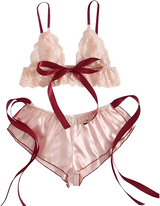 One Size (Fits:30-70 KGS) Premium Sleepwear Bridal Wear Bra Set Lingerie Set Women Underwear Bikini Three-point Set (weight:30-70 KGS) – Image 2 of 6