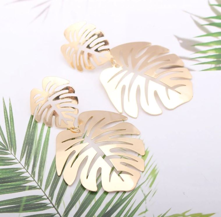 Long Leaf Flower Shaped Party Wedding Trendy Earring – Lifestyle – Buy Accessories Pakistan | Hanaya