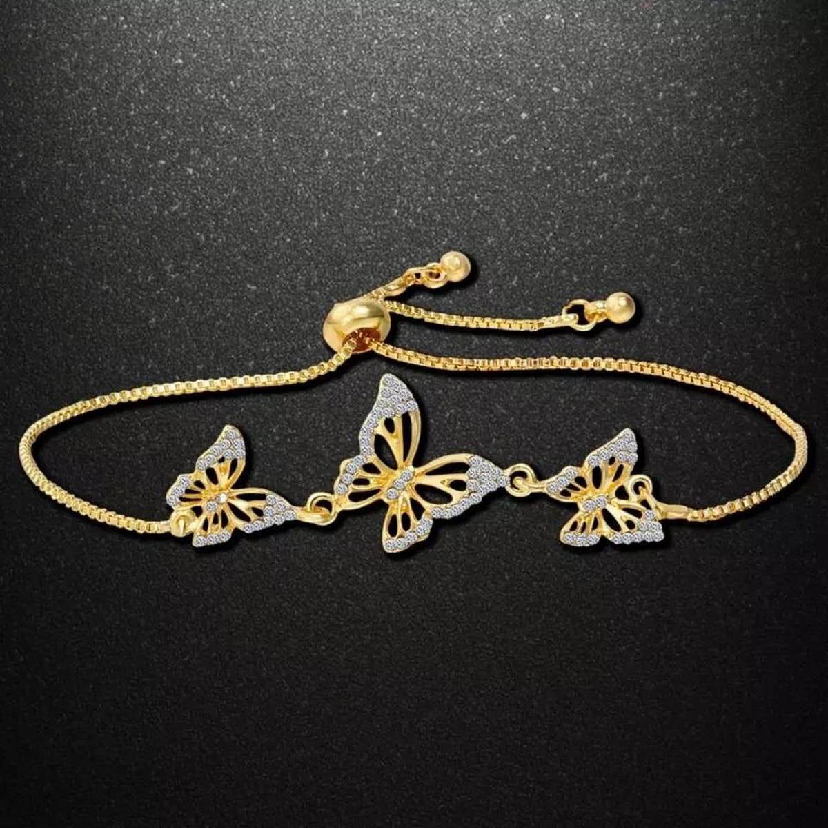 Trendy Tassel Golden Bracelet Cubic Zirconia Crystal Stylish – Accessories Online in Pakistan | Hanaya