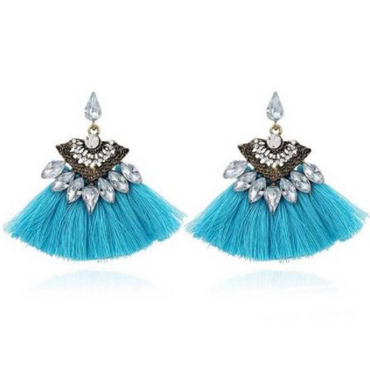 Trendy Tassel Classy Crystal Earring – Image 2 of 3